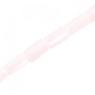 Top Facett längliche glasperlen 7x3mm Light pink